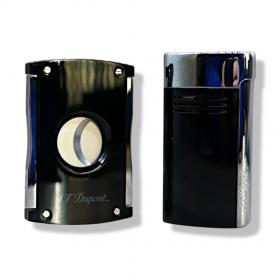 ST Dupont Megajet Lighter & Maxijet Cigar Cutter Set - Black as Night
