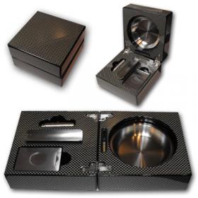 Folding Cigar Ashtray With Accessories - Carbon Fibre