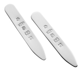 Sterling Silver Shirt Collar Stiffeners