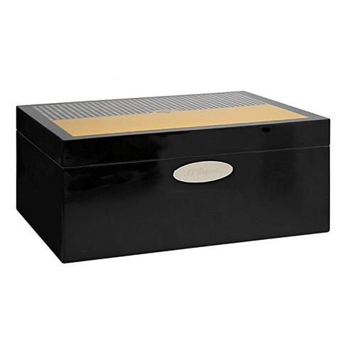 ST Dupont - Okoume Wood Black & Yellow Lacquer - 50 Cigars Humidor - Cohiba LE