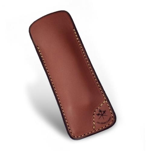 LES FINES LAMES Le Petit Leather Cigar Pocket Knife Cutter Case - Tan