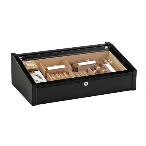 Adorini Vega Deluxe Black Cigar Humidor - 100 Cigar capacity