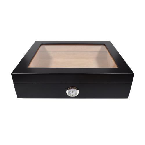 Angelo Black Humidor Glass Window - 20 Capacity