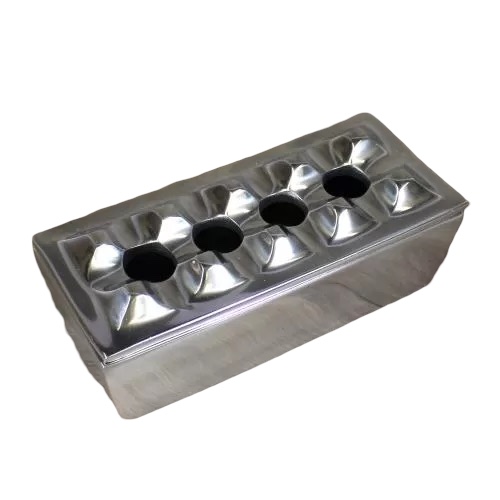 Cast Aluminium 4 Hole Grid Rectangle Cigar Ashtray