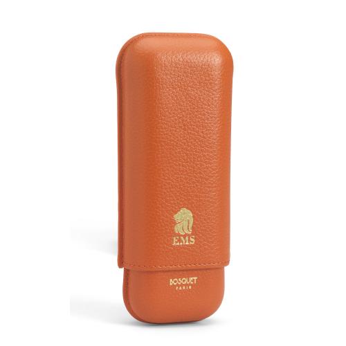 Bosquet Paris EMS Leather 2 Finger Cigar Case - Orange