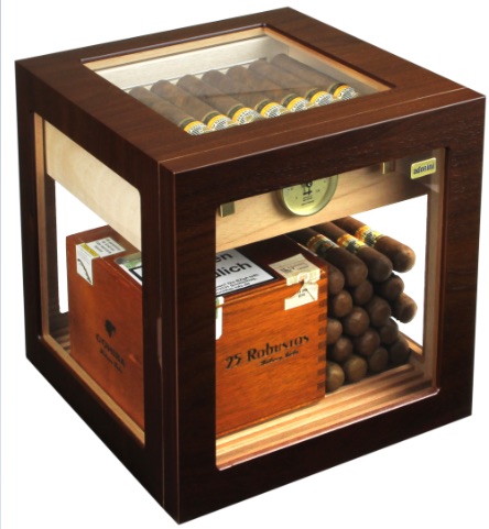 Adorini Cube Deluxe Walnut Cigar Humidor - 100 Cigar Capacity