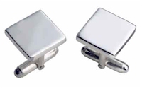 Square Silver Bar Cufflinks Plain