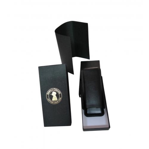 Simply Cigars Three Petit Corona Cigar Leather Case - Black