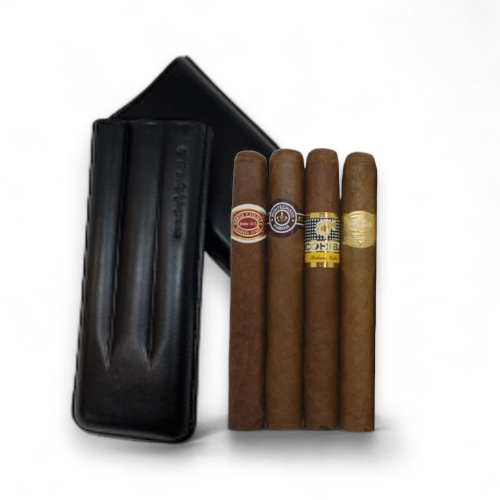 Cuban Petit Corona & Cigar Case Sampler - 4 Cigars