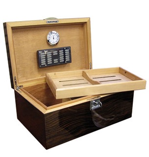 Prestige Princeton Ebony Humidor – 130 Cigar Capacity