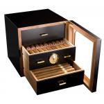 Adorini Chianti Deluxe Black Cigar Humidor - Medium - 100 Cigar Capacity