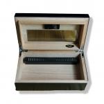 Angelo Mini Black Humidor with Window & External Hygrometer - 10 Cigar Capacity