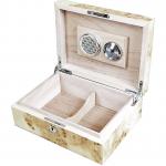 Apsley Maple Burlwood 15-20 Cigar Humidor with Lock