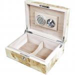 Apsley Maple Burlwood 15-20 Cigar Humidor with Lock