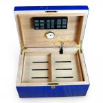 Cuban Flag Humidor with Lock & Front Dial - 75 Cigar Capacity