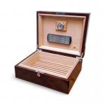Apsley English Burl Walnut 50 Cigar Humidor with Lock