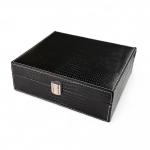 Prestige Black Faux Alligator Leather Humidor - 20 Cigar Capacity