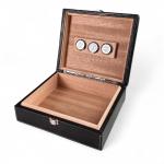 Prestige Black Faux Alligator Leather Humidor - 20 Cigar Capacity