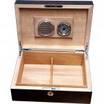 Apsley English Burl Walnut 15-20 Cigar Humidor with Lock