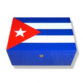 Cuban Flag Humidor with Lock & Front Dial - 75 Cigar Capacity