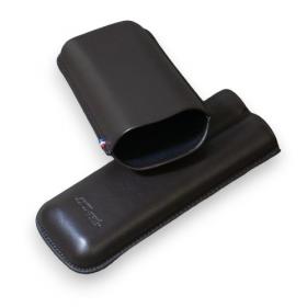 ST Dupont Atelier CL Leather Cigar Case - Brown - Holds 2 Cigars