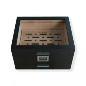 Klaro Mill Glass Top Cigar Humidor - 60 Cigar Capacity