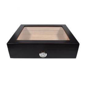 Angelo Black Humidor Glass Window - 20 Capacity