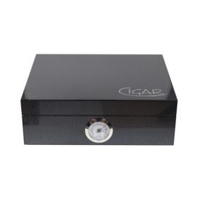 Windsor Carbon Gloss Finish Humidor - 20 Capacity