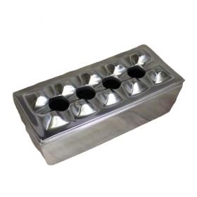 Cast Aluminium 4 Hole Grid Rectangle Cigar Ashtray