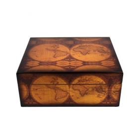 Burton Old World Antique Map Humidor - 25 Capacity