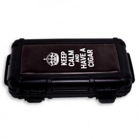 Lockdown Keep Calm Crushproof Travel Humidor Case - 5 Cigar Capacity