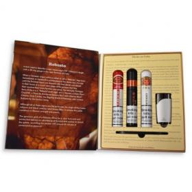 Robusto Book Habanos Gift Box - 3 Cigars, Cutter & Lighter