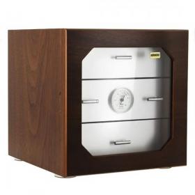 Adorini Chianti Deluxe Walnut Aluminium Cigar Humidor - 100 Cigar Capacity