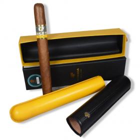 Cohiba Esplendidos Cigar in Black and Yellow Leather Case