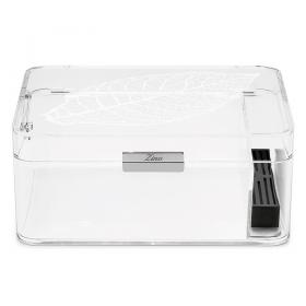 Zino Acrylic Tobacco Leaf Clear Humidor - 60 Cigar Capacity