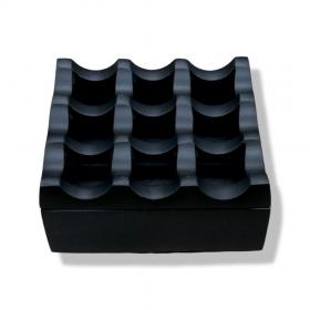 Cast Aluminium 9 Hole Grid Square Cigar Ash Tray - Black