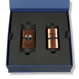 ST Dupont Megajet Lighter & Cigar Cutter Set - Brushed Copper