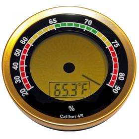 Caliber 4R – Gold Digital Round Thermo-Hygrometer