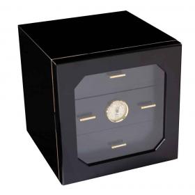 Adorini Chianti Deluxe Black Cigar Humidor - Medium - 100 Cigar Capacity