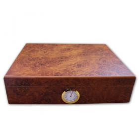 Classic Dark Burl Desk Top Humidor - 20 Cigar capacity