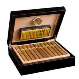 Adorini Torino Black Deluxe Cigar Humidor - 30 Cigar Capacity