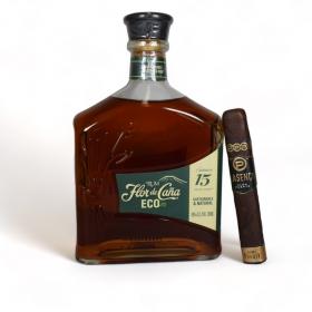 Plasencia Alma Fuerte Robusto + Flor de Cana ECO 15 Year Old Rum Pairing Sampler