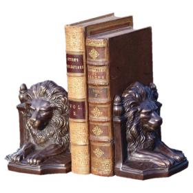 Bronzed Lion Book Ends - Pair
