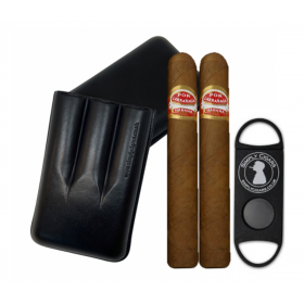 Por Larranaga Picadores and Three Finger Leather Cigar Case Sampler