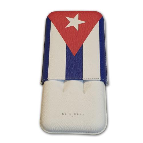 Elie Bleu – Large Cuban Flag Cigar Case - 3 Cigars – up to 64 ring gauge
