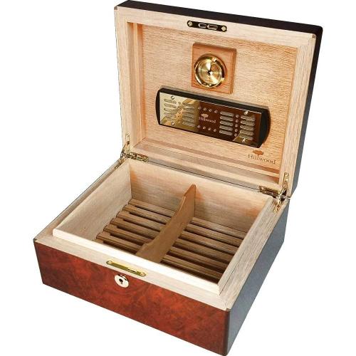 Clarence Makah Burl 50 Cigar capacity Humidor & Lock