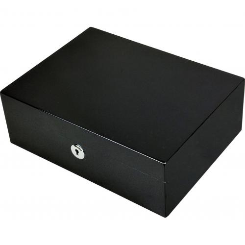 Apsley Piano Black Ebony 15-20 Cigar Humidor with Lock