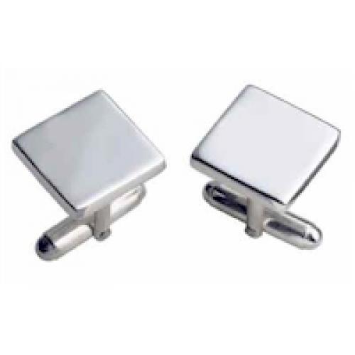 Square Silver Bar Cufflinks Plain