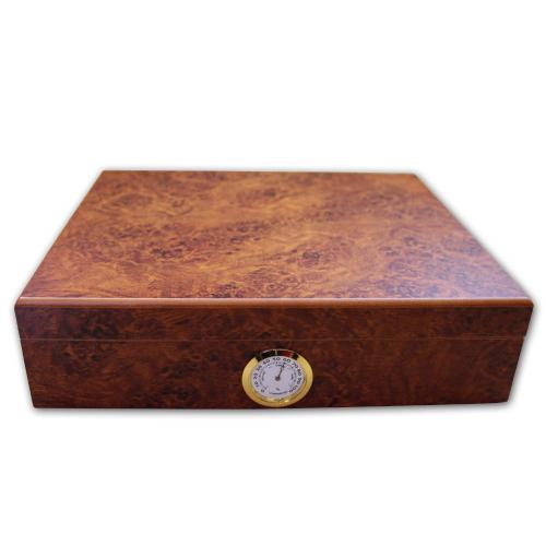 Classic Dark Burl Desk Top Humidor - 20 Cigar capacity