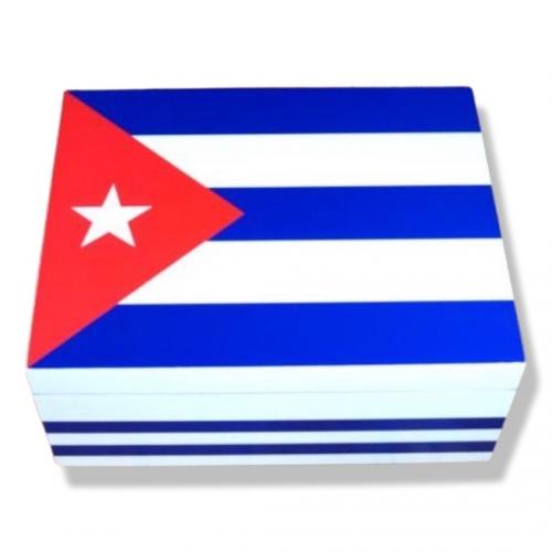 Cuban Flag Humidor Matte – 40 Cigar Capacity
